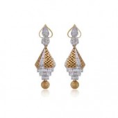 Designer Earrings with Certified Diamonds in 18k Yellow Gold - ER1078P